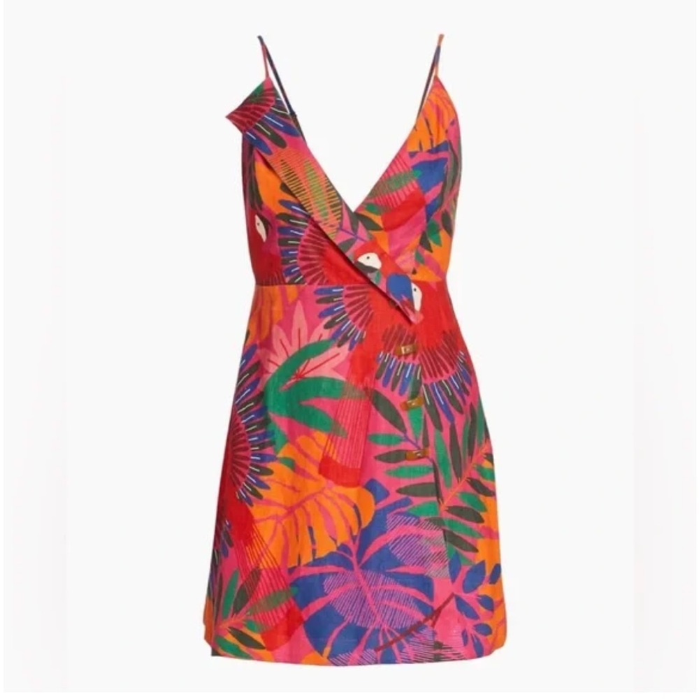 Farm Rio Macaw Linen Mini Dress XS
